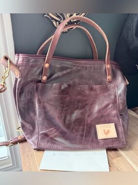 MBOTF Burgundy Leather Small Tote